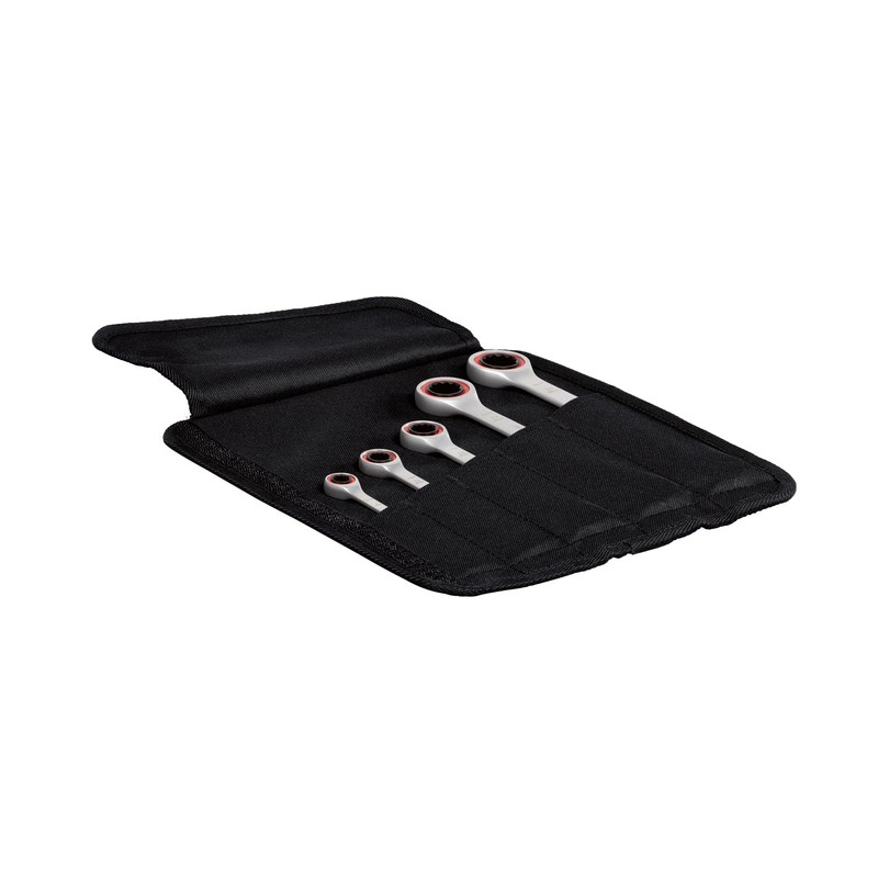 Bosch Professional Ratchet Spanners Set (5-Pieces, Standard Sizes 8mm-19mm, Chrome