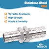 Metalwork 2 piezas 304 acero inoxidable Manguera Barb Fitting, Bulkhead