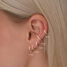 VIROMY Small Gold Huggie Hoop Earrings Set for Women 14K Gold Plated Everyday Hypoallergenic Lightweight Earrings Set for Women Jewelry Gifts for Women