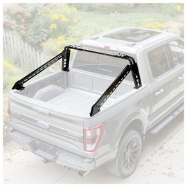 KUAFU Adjustable Roll Bar Chase Rack Compatible with Full Size Trucks04-24 F150 F-150|07-18 Silverado Sierra 1500|07-24 Tundra|04-24 Titan|19-24 Ram 1500 Sports Bar Cargo Rack Black Steel