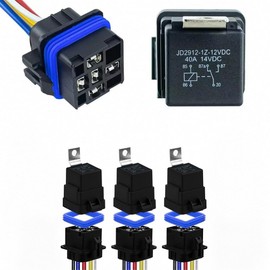 LiuBaiWuQuStars12V 40A Waterproof Automotive Relay Kit, 5-Pin SPDT with Wire Harness, Heavy Duty 12/16 AWG Copper Wires, 5-PIN SPDT Automotive Relays Kit.(3-Pack)