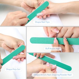 GazePlus Nail File, 24 PCS Fingernail Files 7" Long 100/180 Grit Emery Boards for Nails - Professional Nail Files Washable for Acrylic, Gel, Dip Powder, and Poly Gel Nail - Coarse Rough Grit