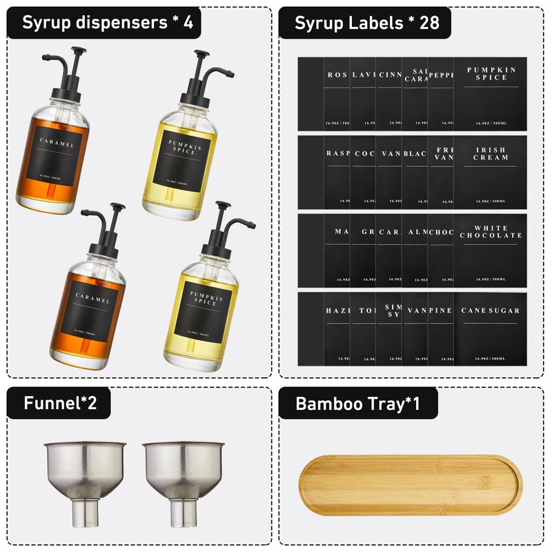Coffee Syrup Dispenser for Coffee Bar, Coffee Syrup Pump Dispenser,