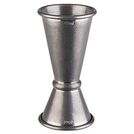 APS 93354 Bar Measure Diameter 4.5 cm Height 9 cm Stainless Steel Capacity 20/40 ml Antique Stainless Steel Look