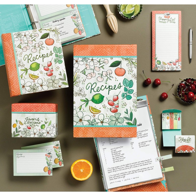 C.R. Gibson Fruit Fusion Durable 3-Ring Binder Recipe Book, 9''