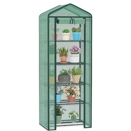 TianC beauty Greenhouse for Indoor Outdoor, Small Plastic Plant Green House 5-Tier Rack Stand Portable Greenhouses with Durable PE Cover for Seedling