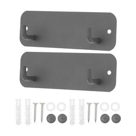 CAPASTEC Set of 2 Wall Rack Wall Hanger Wall Hook Coat Rack Wall Mounted Coat Hook Hanging Hook Double Row Hat Rack Entryway Bathroom Towel Rack Grey