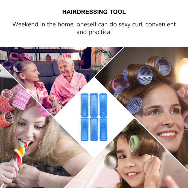 FOMIYES Hair Rollers, Self Grip Hair Roller, 6Pcs Curlers Salon