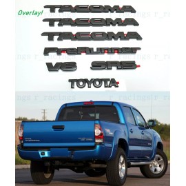 SPEED 7PCS Kit Overlay Blackout Fit For Tacoma Prerunner V6 SR5 Emblem Badge Nameplate