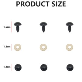 50pcs Safety Eyes and Washers Set,12mm DIY Plastic Safety Eyes,Safety Eyes Toy Eyes Plastic Safety Eyes for Tcrochet Toys,Craft Eyes Doll Eyes for Soft Toy Making,DIY Craft Dolls Plush Animals