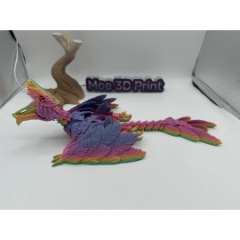 Dinosaurs 3D Printed 1 Pack Microraptor Dinosaur 14.5” Articulated Toy Gift Rainbow 4