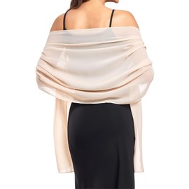 MUNSKT Stole Women's Scarves Summer Thin Scarf Pashmina Women's Festive Stole for Evening Dress or Wedding Dress, light beige, Unit size