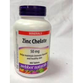 Webber Naturals Webber Naturals Zinc Chelate 50 mg 400 Tablets