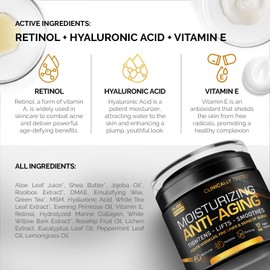 Face Cream Moisturizer for Men - Anti-Aging Collagen Retinol and Hyaluronic Acid Day and Night Facial Skin Care Anti-Wrinkle 1.7 oz White / 남성용 페이스 크림 보습제 - 안티에이징 콜라겐 레티놀 및 히알루론산 낮과 밤 페이셜 스킨 케어 주름 방지 1.7온스 White