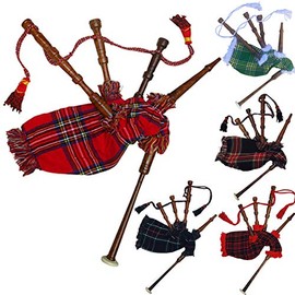 New Baby Mini Bagpipe Toy Playable Beginner Rose wood Royal Stewart Cover & Cord Free 2 Reed