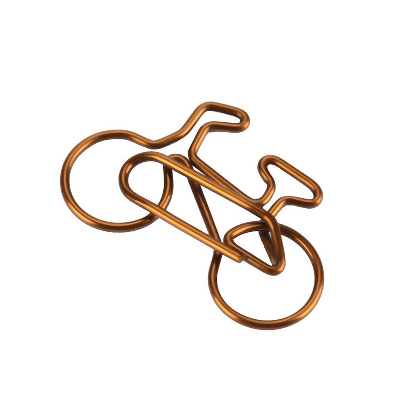 20 Pcs Bicycle Shape Metal Paper Clips Coffee Bookmark Office
