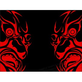 Cutting Sticker Kongo Rikishi Statue Nio-Ogre Car Sticker Decal Sticker Dress up or Hide Car Motorcycle etc Size: 4.7 x 3.5 inches (12 x 9 cm), Red