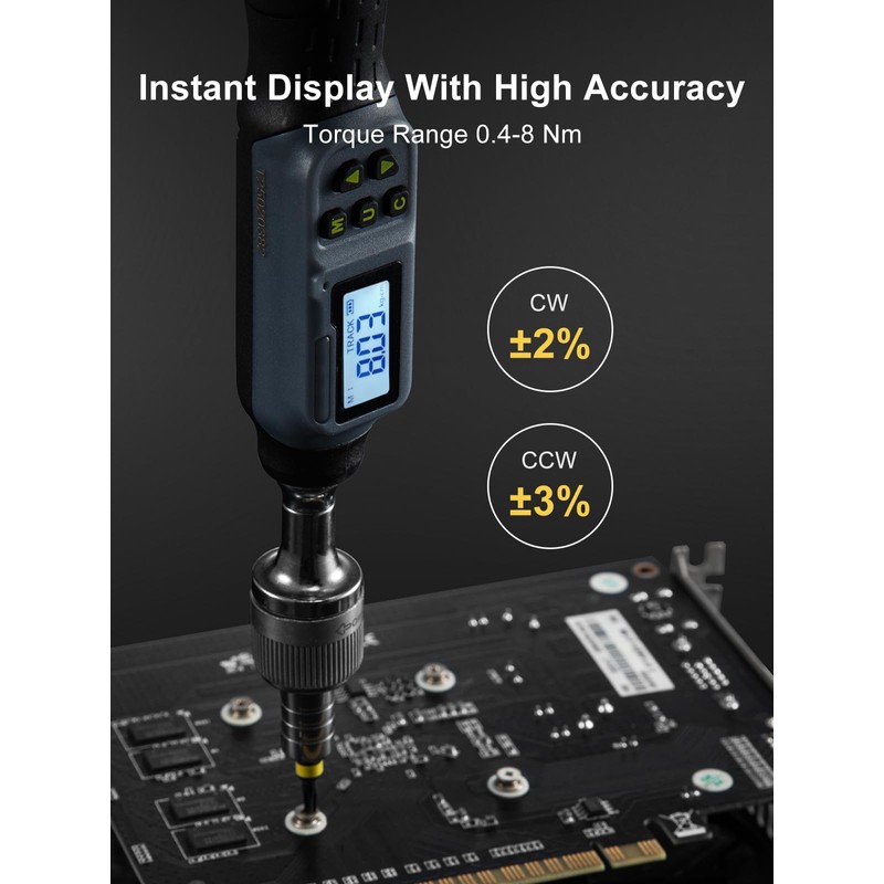 GROWNEER Upgraded Digital Torque Screwdriver, 3.5-70.8 In-lbs/0.4-8 Nm, 1/4'' Drive