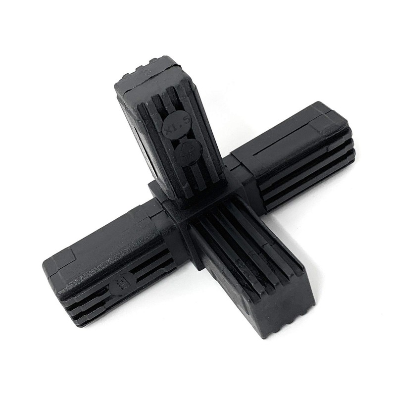 Design61 5 x T-piece connector for square pipes with outlet