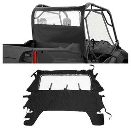 BALOCEO UTV Soft Rear Window Compatible with 2014-2025 Honda Pioneer 700 4P/ 2P W/ Open Zipper Window Back Panel Windshield