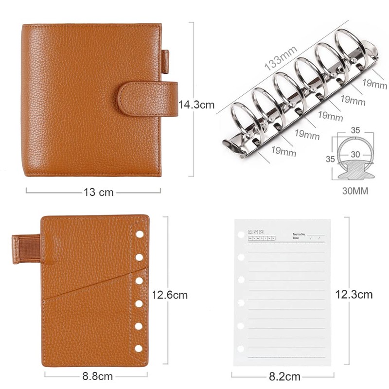 Moterm Pocket Luxe Ring Planner - Genuine Leather Binder Organiser