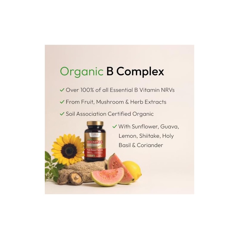 Organic Vitamin B Complex - Wholefood Plant-Based - 120 Capsules