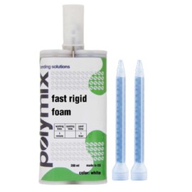 Polymix Fast White Foam 200ml Cartridge & Two Application Mixing Nozzles