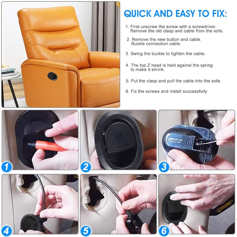 BUZIFU Replacement Recliner Handle Replacement Parts for Lounger Plastic Pull