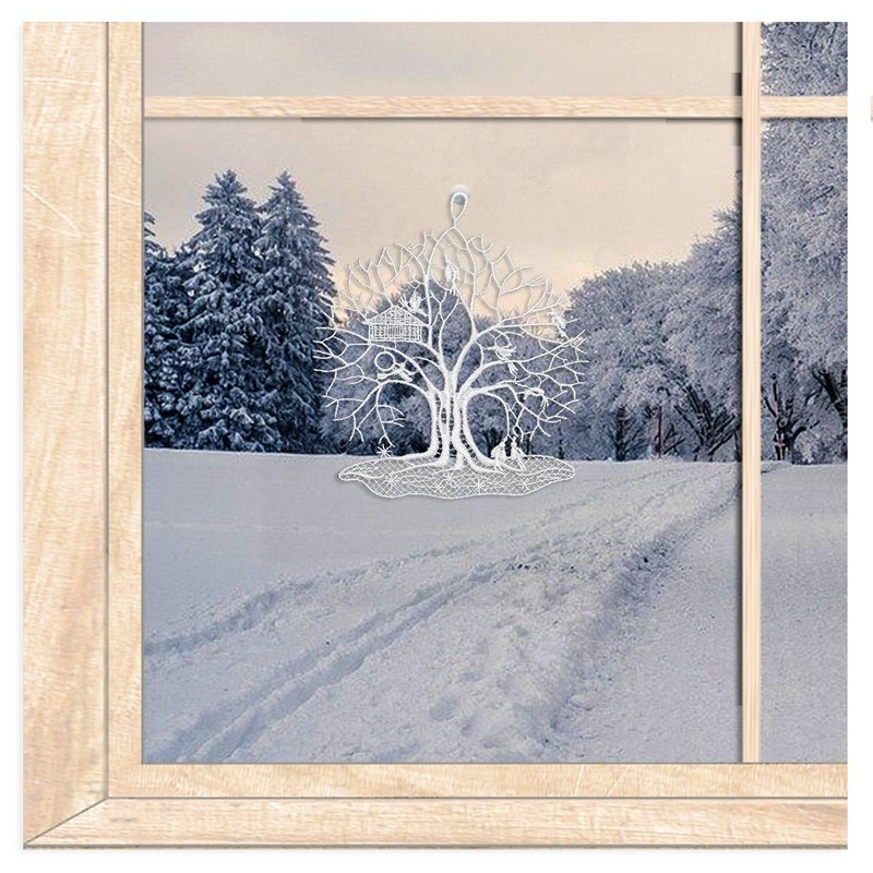 Set of 4 Window Stickers Four Seasons Trees High-Quality Window