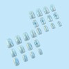 Rchovsam Blue Marble Press on Nails Short Square Nails Press