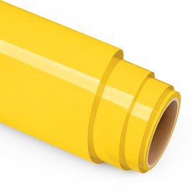 Prime Vinyl Heat Transfer Vinyl-12 x 8FT Yellow Iron on Vinyl for Shirts, HTV Vinyl for Cricut, Silhouette Cameo, Easy to Cut & Weed