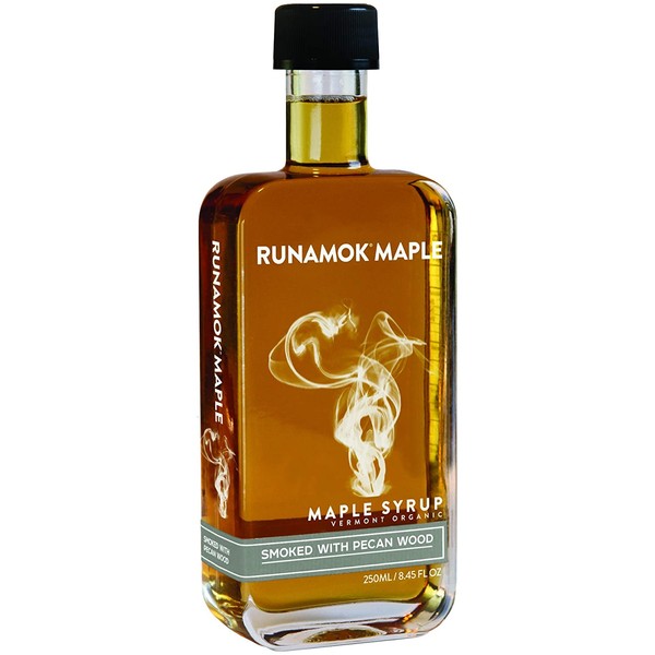 Runamok Maple Pecan Wood Smoked Maple Syrup - Authentic & Real Vermont Maple Syrup | Strong Flavor | Great for BBQ, Broiled Salmon, Vinaigrettes & Cocktails | 8.45 Fl Oz (250mL)