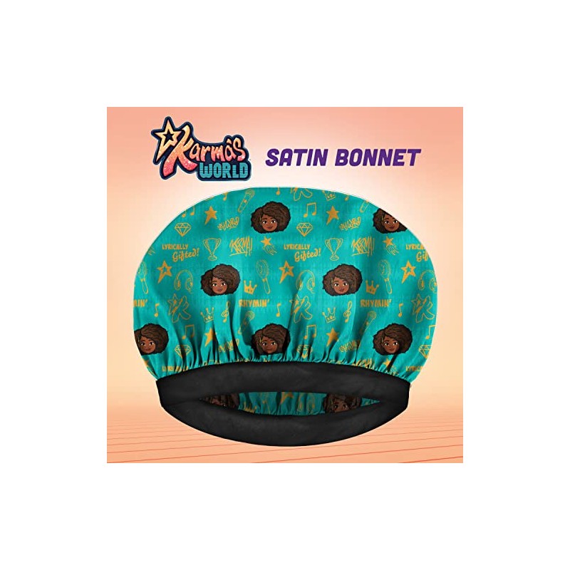 Camryn's BFF Karma's World Teal Karma Quotes Satin Bonnet