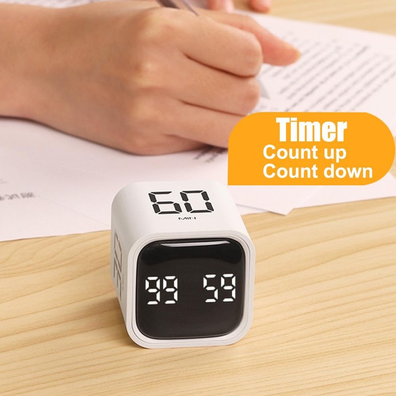 Cube Timer, Digital Cube Timer, 5/10/30/60 Minutes and Custom Countdown,