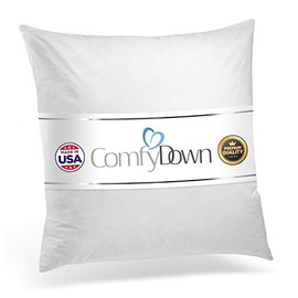 ComfyDown 95% Feather 5% Down, 27 X 27 Square Decorative Pillow Insert, Sham Stuffer - Made in USA