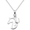Dew Sterling Silver Hoofing Around Horse and Horseshoe Necklace 45.7