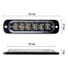 Par Barra Lateral Faro Led Estrobo Patrulla Auto Moto
