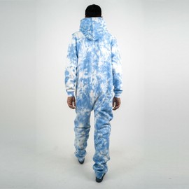 NOROZE Tie Dye Onesie Kids Hoodie Boys Fleece Nightwear Children's Jumpsuit All-in-One (11-12 Years, Blue)