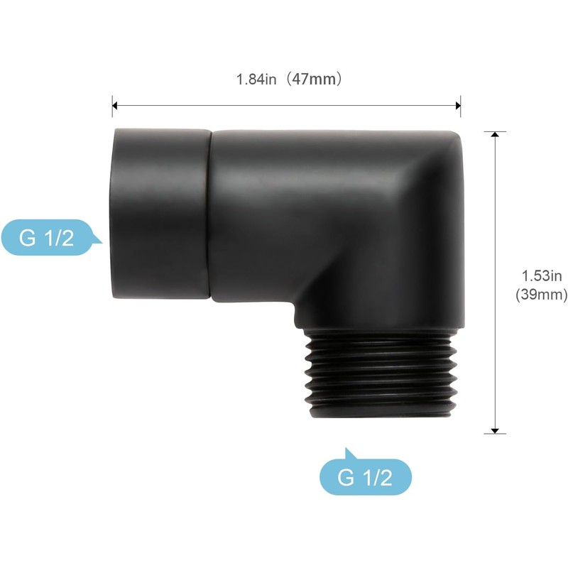OFFO Shower Head Elbow Adapter, All Metal Handheld Shower Head