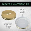 Large Coin Bank Jar with Slotted Gold Lid Holds Over