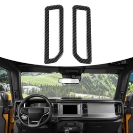 RAZPOY for Bronco A-Pillar Air Vent Trim, Air Conditioning Side Outlet Vent Cover Compatible with 2021-2023 Ford Bronco Interior Accessories, Carbon Fiber