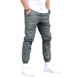 M Menmentings Men's Outdoor Jogging Casual Sweatpants Stretch Waist Lightweight Cargo Pants Hiking Pants Iron Gray M