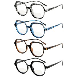 Eyekepper 4-pack Bifocal Reading Glasses for Women Vintage Bi-focal Readers +3.00