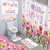 FuWeave 8 Pcs Easter Shower Curtain Sets for Bathroom Hello