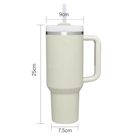 Youery 40oz Thermobecher mit Strohhalm und Henkel, Doppelwandiger Edelstahl Vakuum Isolierbecher Auslaufsicherer Kaffeebecher Tragbare Autobecher Tumbler für Heißer und Kalter Getränke