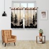 Kitchen Curtains - Forest Sunset Country Rustic Farmhouse Short Cafe