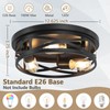 13-Inch Farmhouse Ceiling Light Fixtures 2-Pack, 3-Light Black Flush Mount