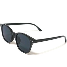 [FashionBerry] ブラック×スモーク サングラス 度なしメガネ ファッションメガネ おしゃれ眼鏡 めがね 眼鏡 メンズ レディース 丸 四角 透明 色付き 小さい 大きい 軽い ゴルフ 運転 車 釣り 登山 uvカット 紫外線カット 1050494-F-064