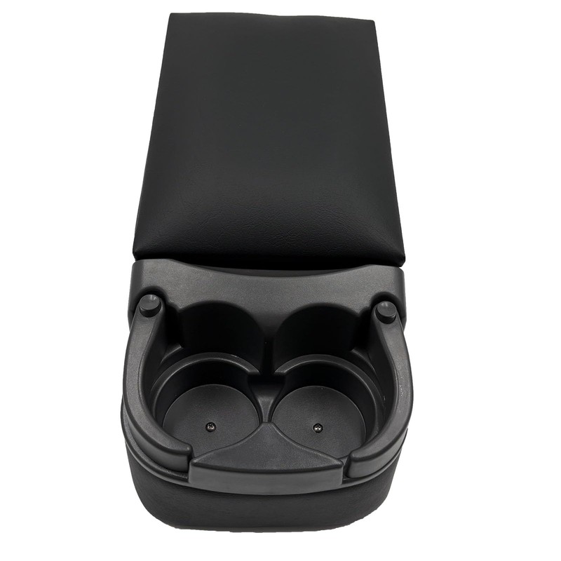 LOOYE Black Universal Truck Bench Seat Console with Cup Holders