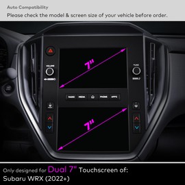 INNOSURE [2-PACK] Tempered Glass Screen Protector for Subaru Crosstrek Base (2024-2025), Impreza Base (2024-2025), WRX Base (2022-2024) Dual 7 Inch Touchscreen (HD Clear)